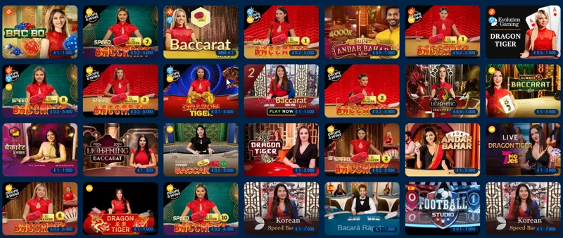 Різноманітність гри в баккара в живому казино MostBet