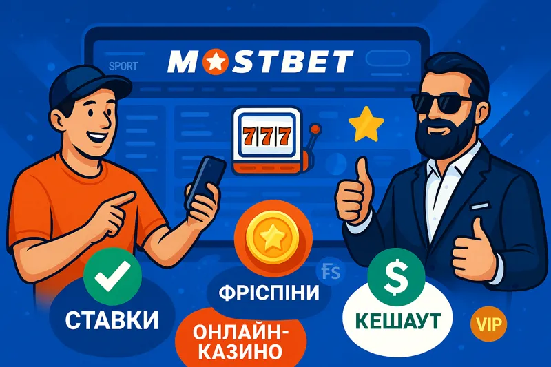 Колаж можливостей Mostbet: ставки, казино, бонуси, кешаут і VIP-програма