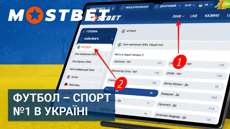 Футбол у Mostbet — спорт №1 для ставок в Україні