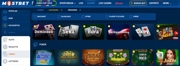 Гра в покер на сайті MostBet